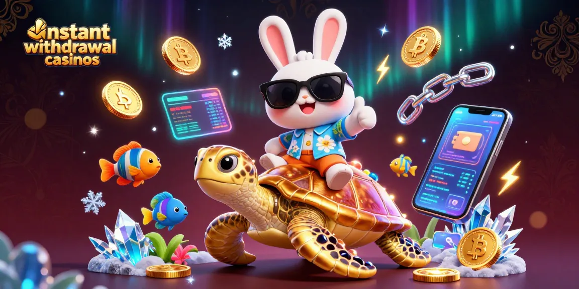 Experience instant withdrawal casinos with fast payouts featured in a vibrant 3D scene.